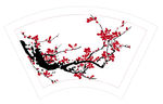 扇形画 国画梅花
