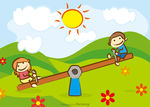 小孩子玩跷跷板