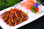 茶树菇炒鸭舌