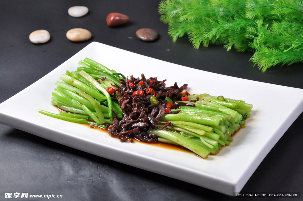 肉干浸菜心