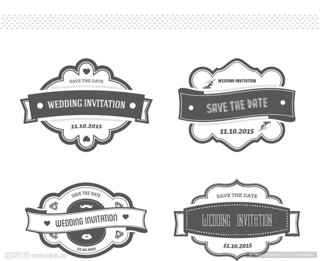 复古婚礼邀请标签