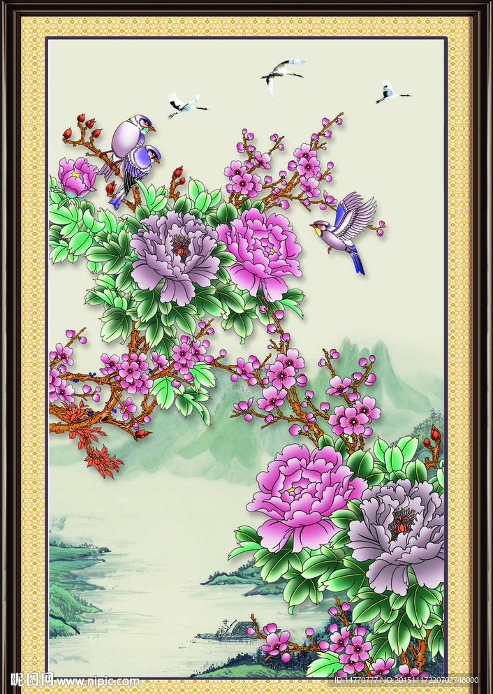 牡丹装饰画
