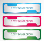 彩色光泽折纸banner矢量图