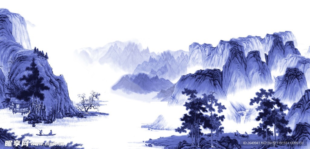 青花电视背景