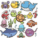 卡通海洋生物