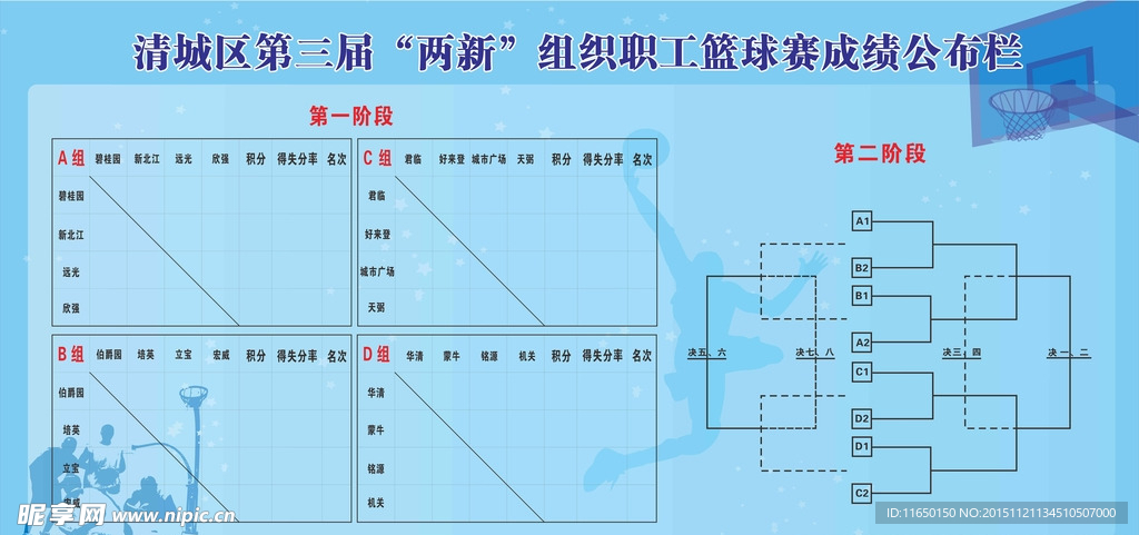 篮球竞赛日程 成绩公布栏