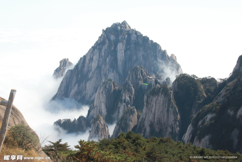 黄山 云海 云雾 山顶云雾 雾