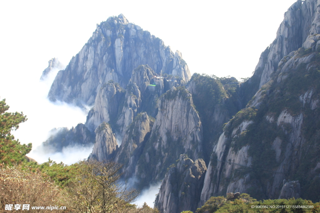 黄山 云海 云雾 山顶云雾 雾