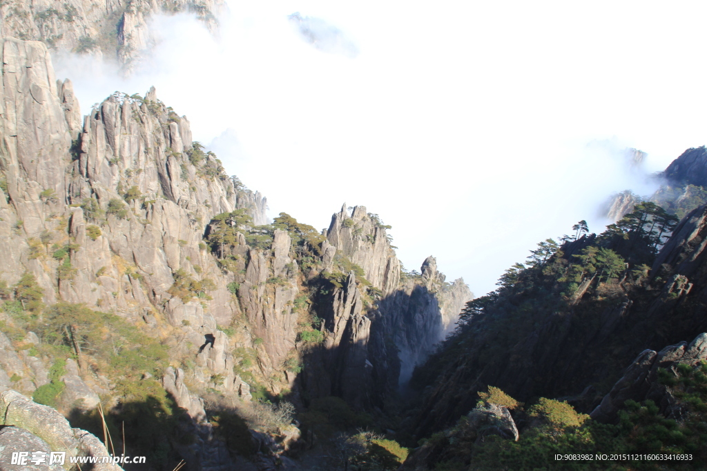 黄山 云海 云雾 山顶云雾 雾