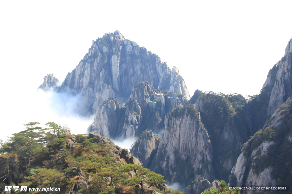 黄山 云海 云雾 山顶云雾 雾