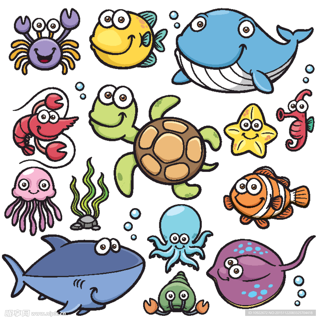 卡通海洋生物
