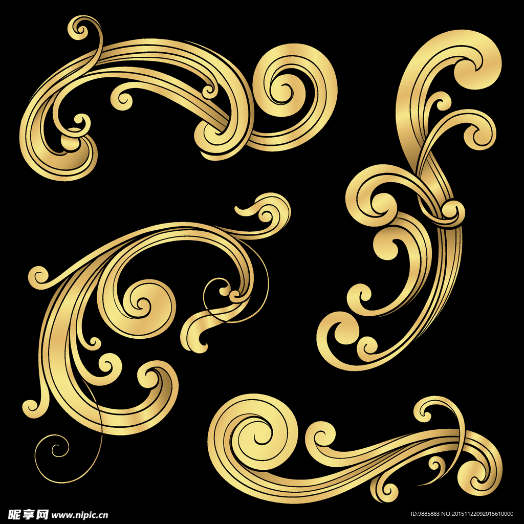 欧式金质花纹