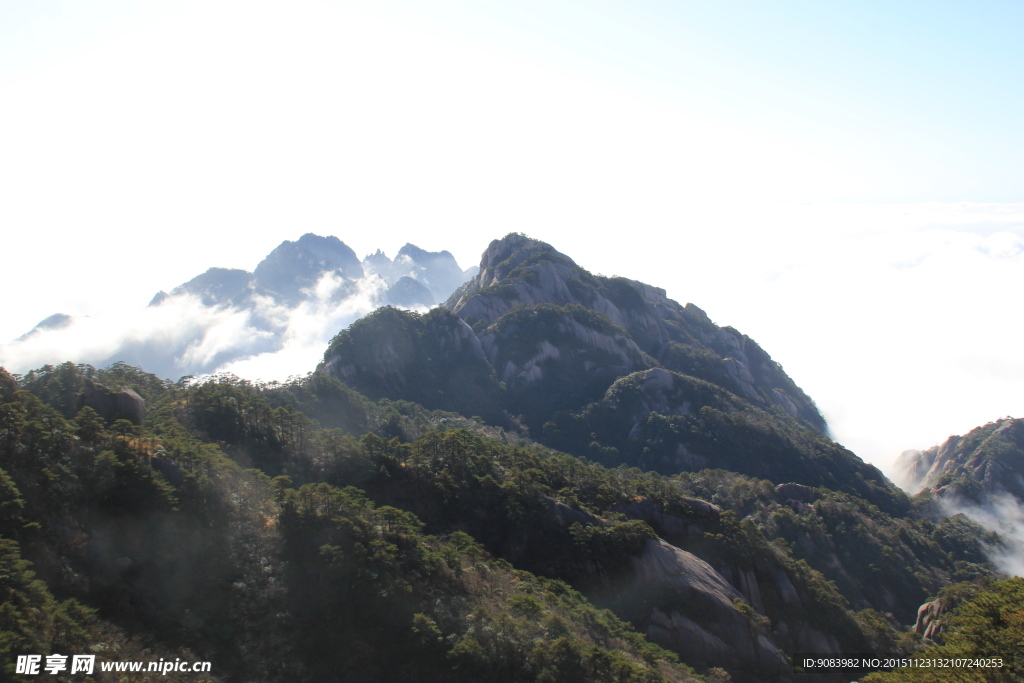 黄山 云海 云雾 山顶云雾 雾