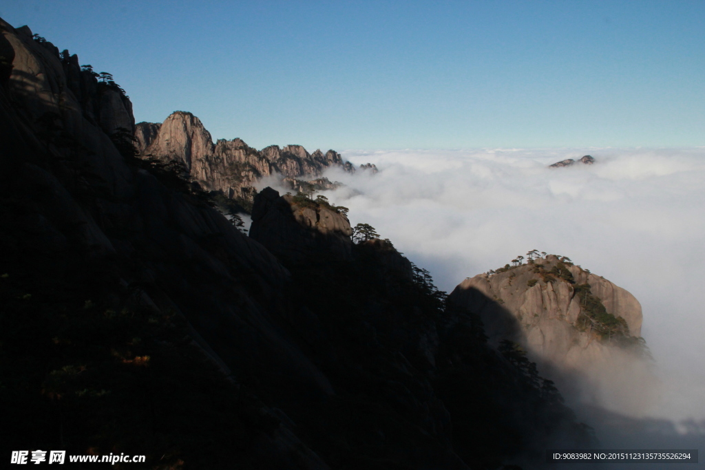 黄山 云海 云雾 山顶云雾 雾