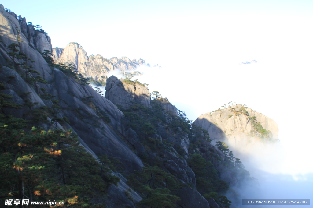 黄山 云海 云雾 山顶云雾 雾