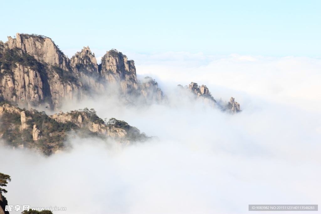 黄山 云海 云雾 山顶云雾 雾