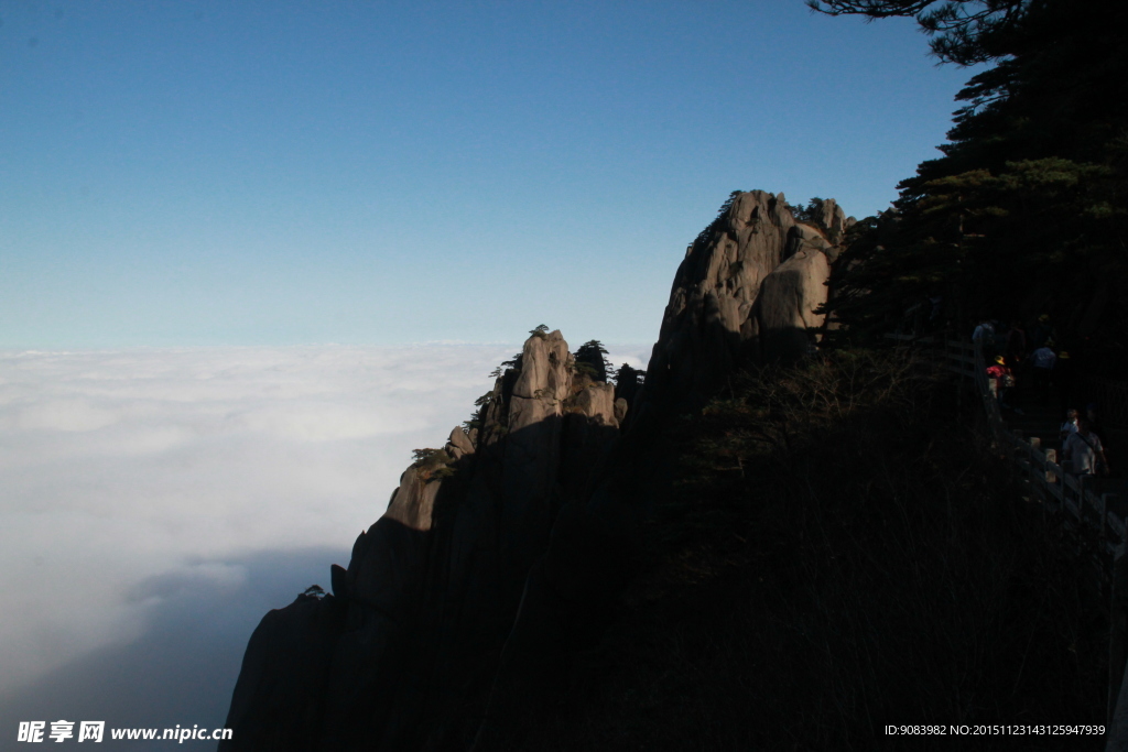 黄山 云海 云雾 山顶云雾 雾