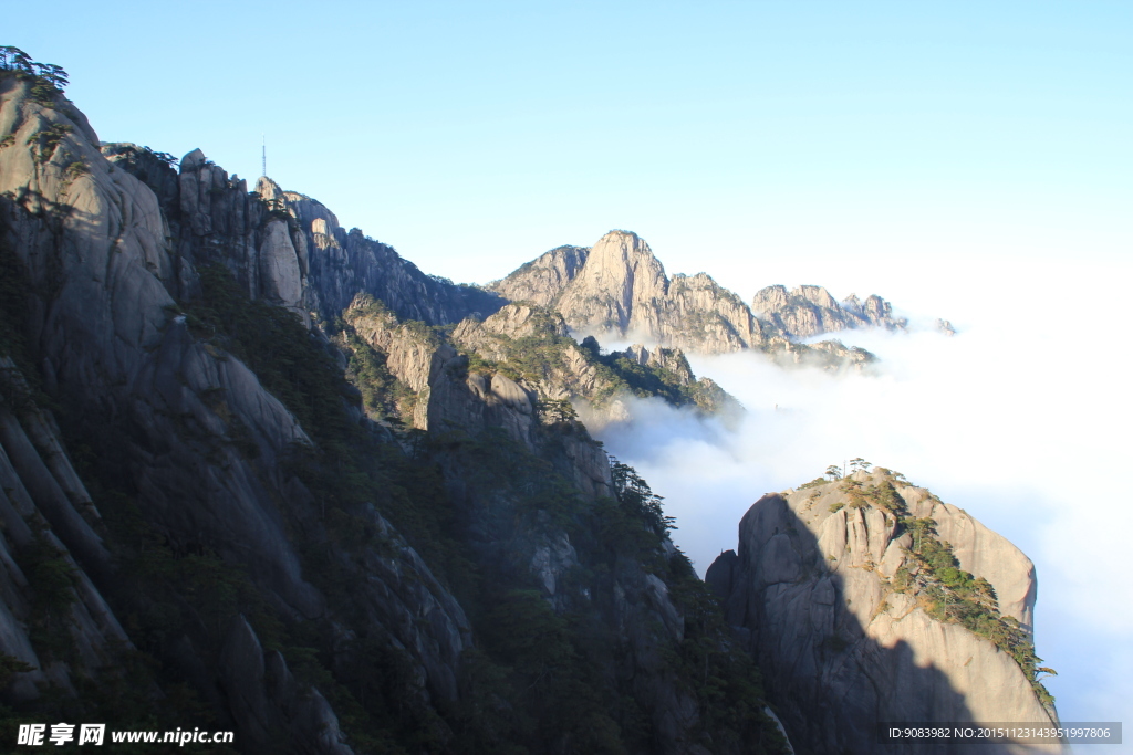 黄山 云海 云雾 山顶云雾 雾