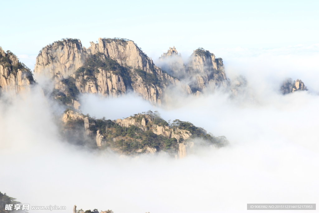 黄山 云海 云雾 山顶云雾 雾