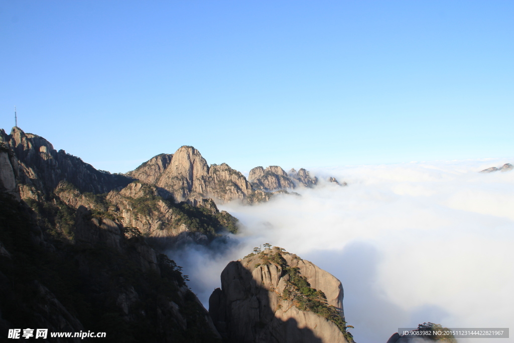 黄山 云海 云雾 山顶云雾 雾