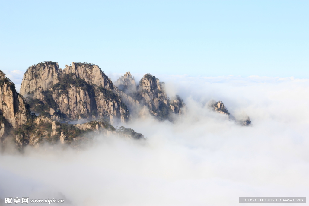 黄山 云海 云雾 山顶云雾 雾