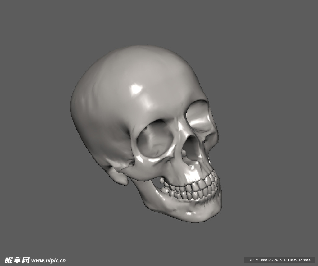 光泽3d maya骷髅模型