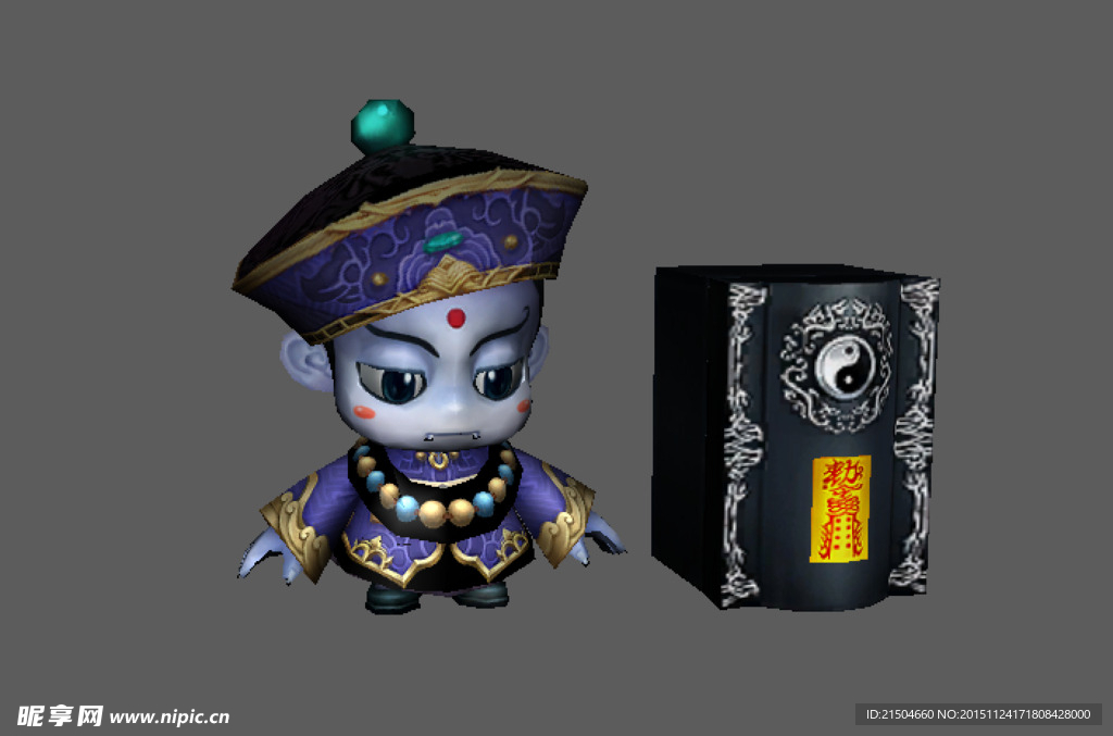 精致跳跳动画僵尸宝宝3d模型