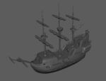 精致帆船maya3d模型
