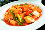 农家肉烧老豆腐