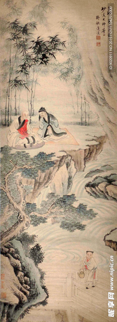 莲溪 山居研经图