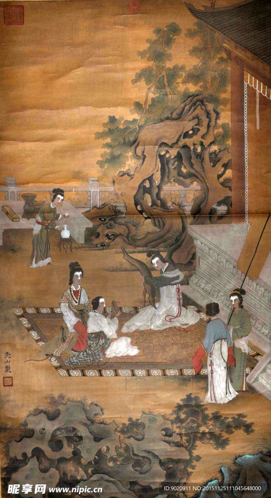 梁秃山 仕女