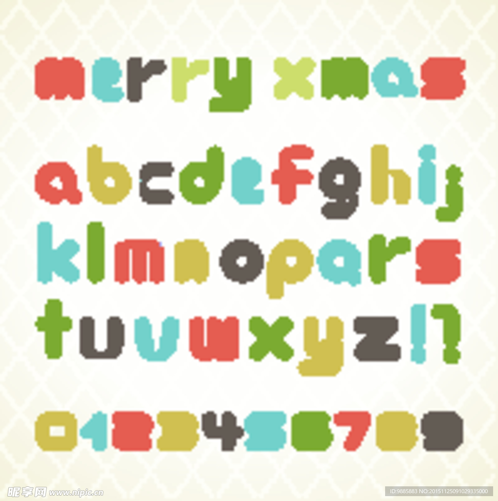 彩色圣诞字母