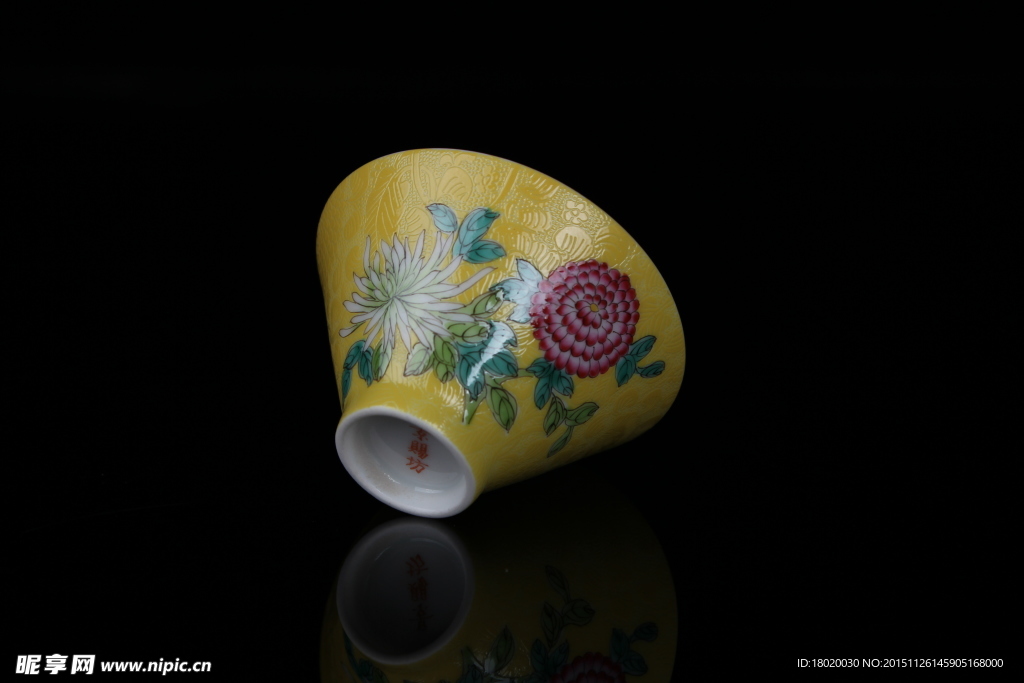 景德镇瓷器扒花粉彩单杯