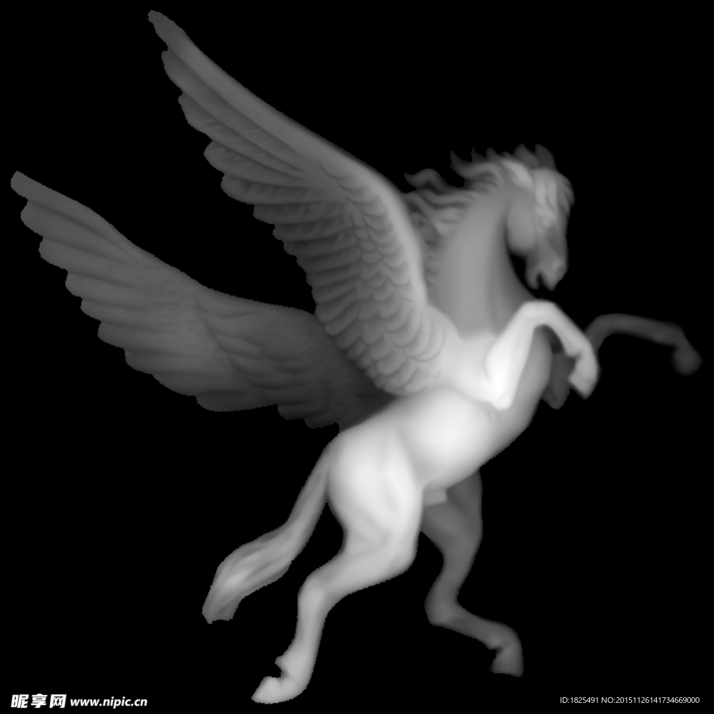 飞马  精雕图 浮雕图 灰度图