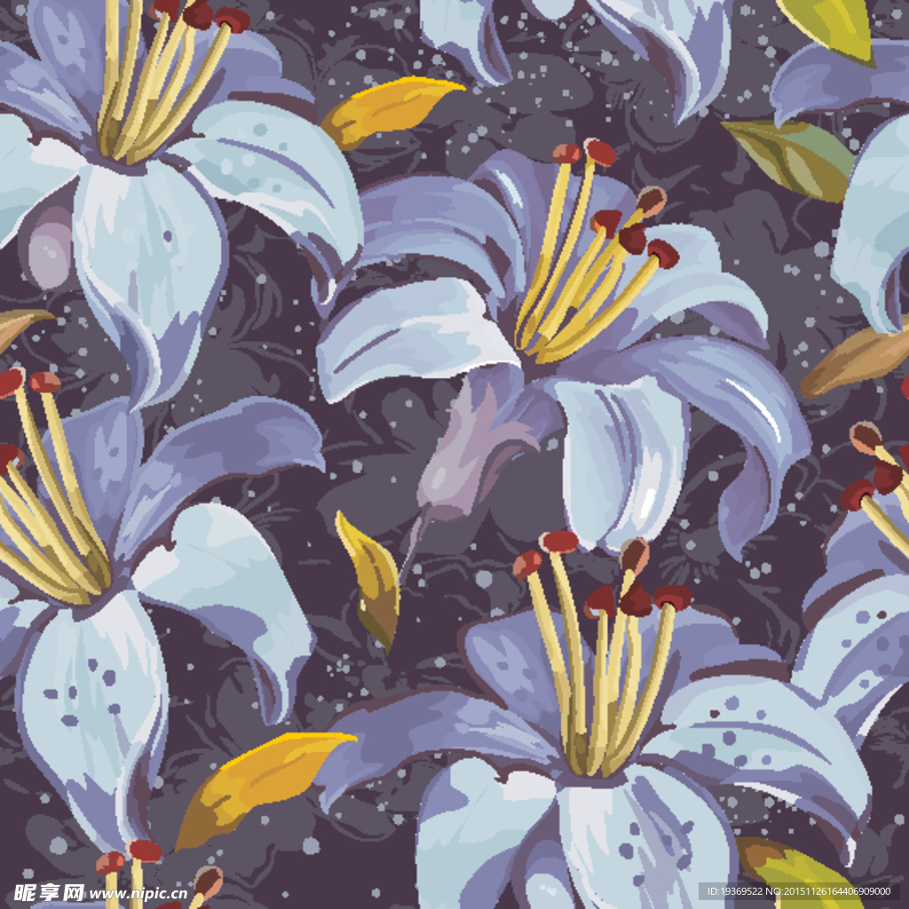 手绘花朵背景矢量素材