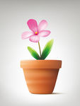 花朵盆栽矢量素材