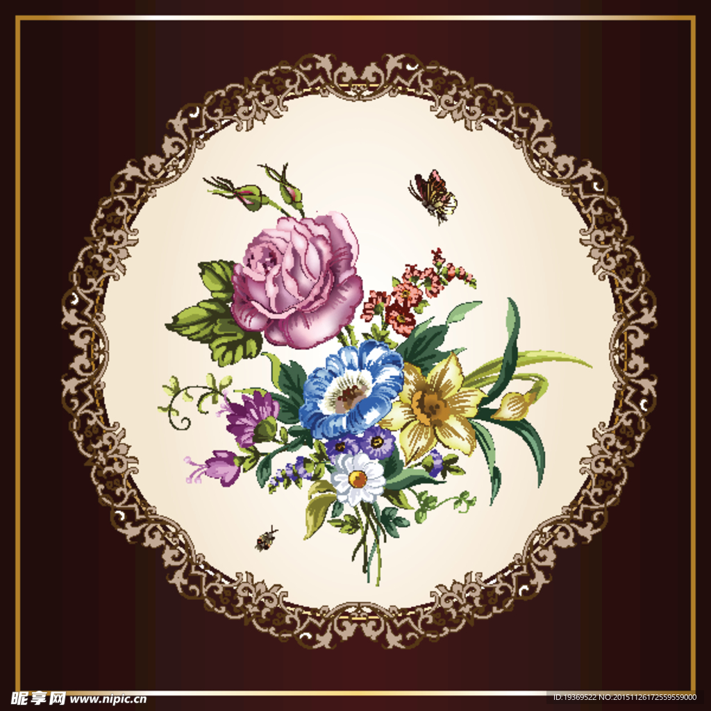 古典花卉矢量素材