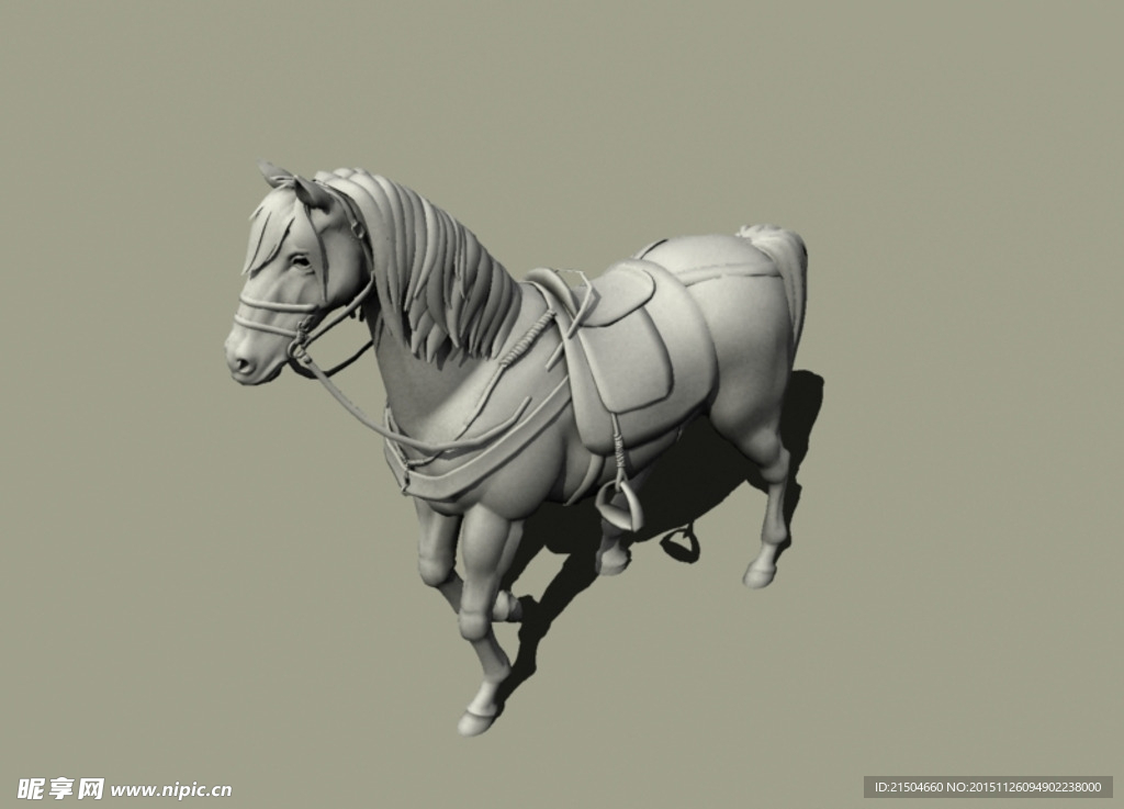 精致古代马驹maya3d模型