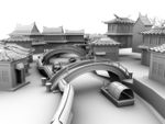 精致水乡小镇场景maya3d