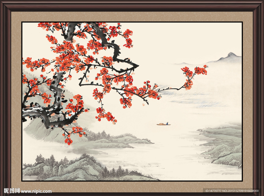 一枝独秀 国画梅花
