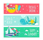 夏季元素banner矢量素材