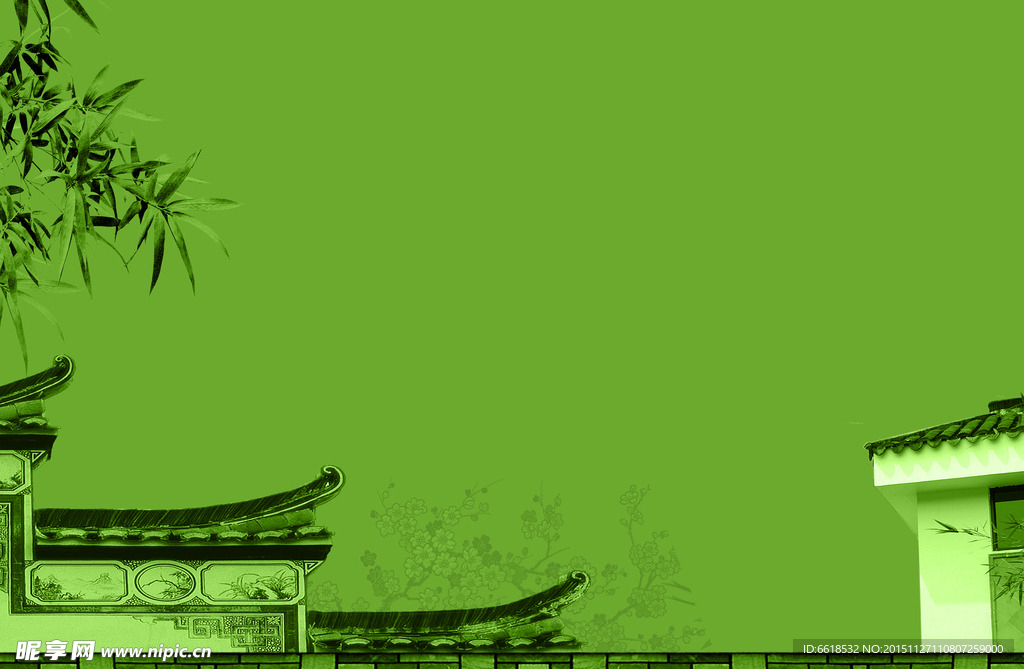 中式绿色背景图片
