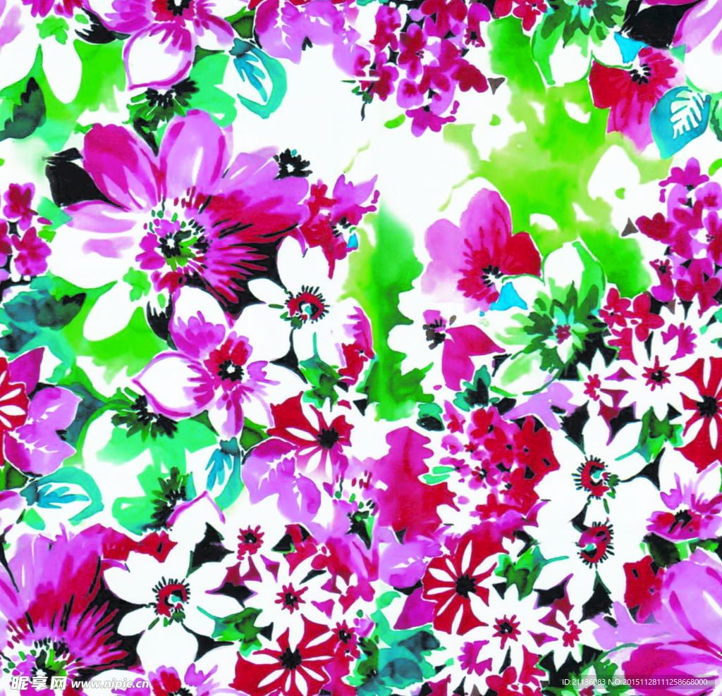 数码印花  立体花朵 花卉