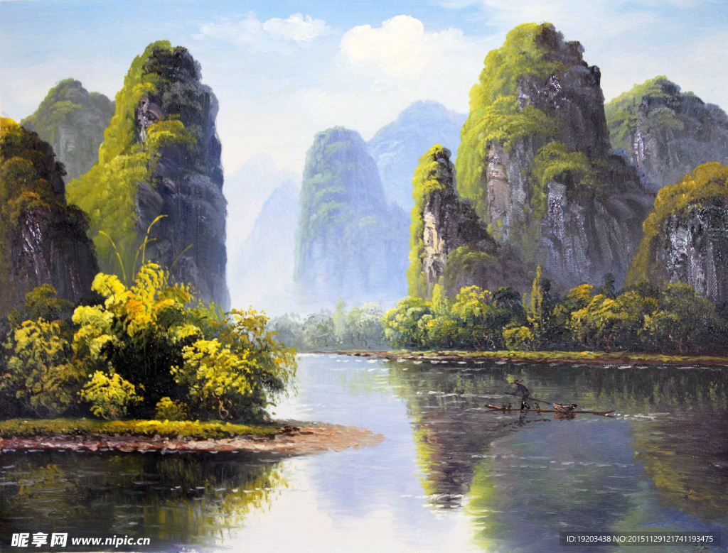 桂林山水 水彩画