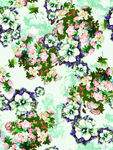 数码印花 红色花朵