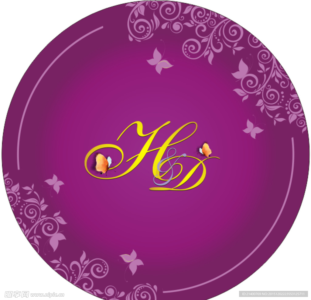 欧式花纹婚礼 舞台背景logo