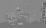精致动漫室内场景maya3d模