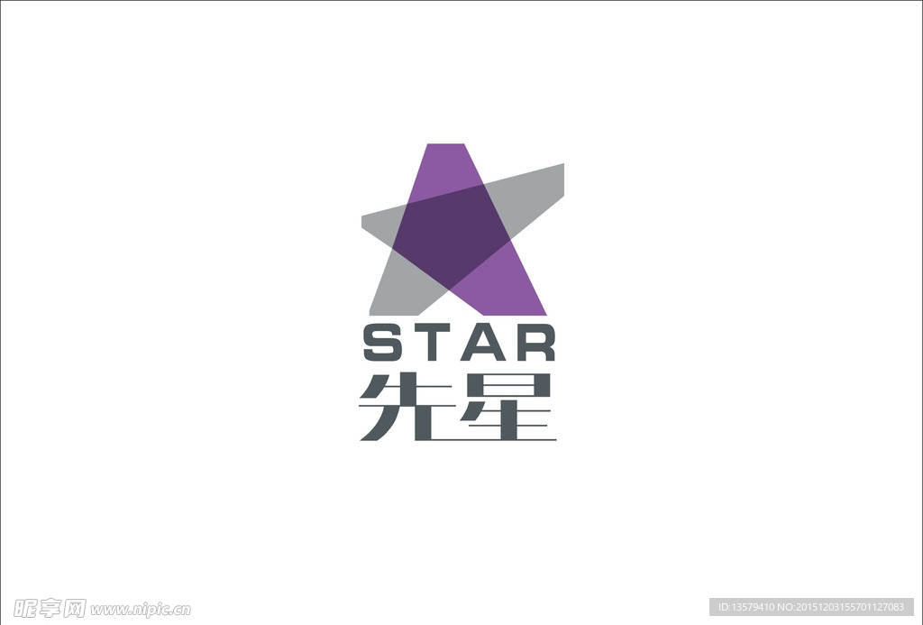 紫色灰色透明星形logo
