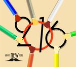 手拉2016艺术字