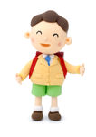 背着书包上学的男孩